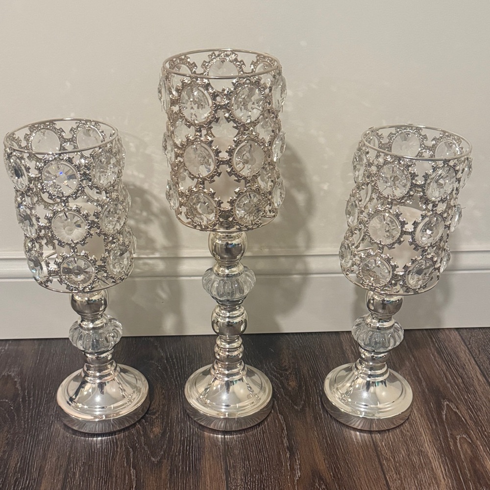 Elegant Sparkle Candle Holders